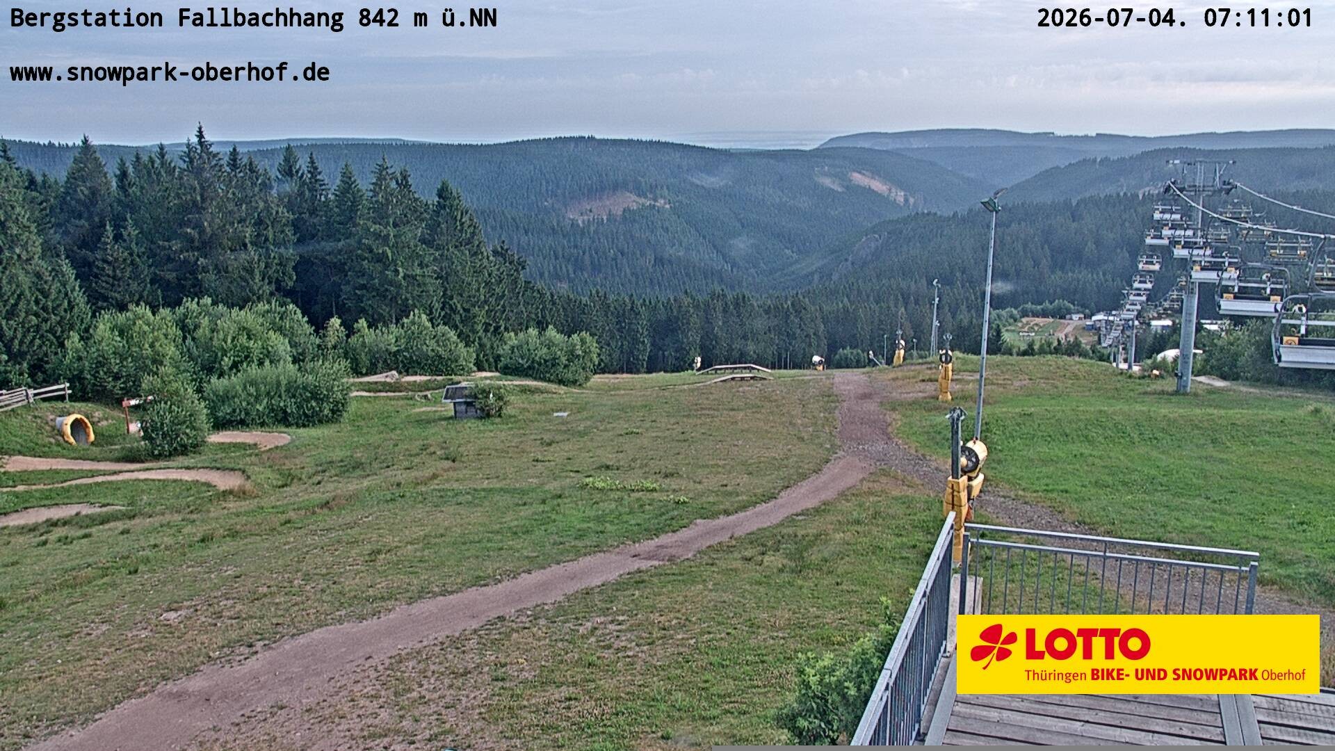 Archiv Foto Webcam Oberhof: Sessellift Fallbachhang Bergstation