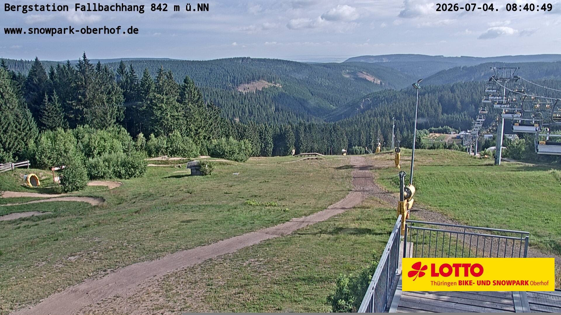 Archiv Foto Webcam Oberhof: Sessellift Fallbachhang Bergstation
