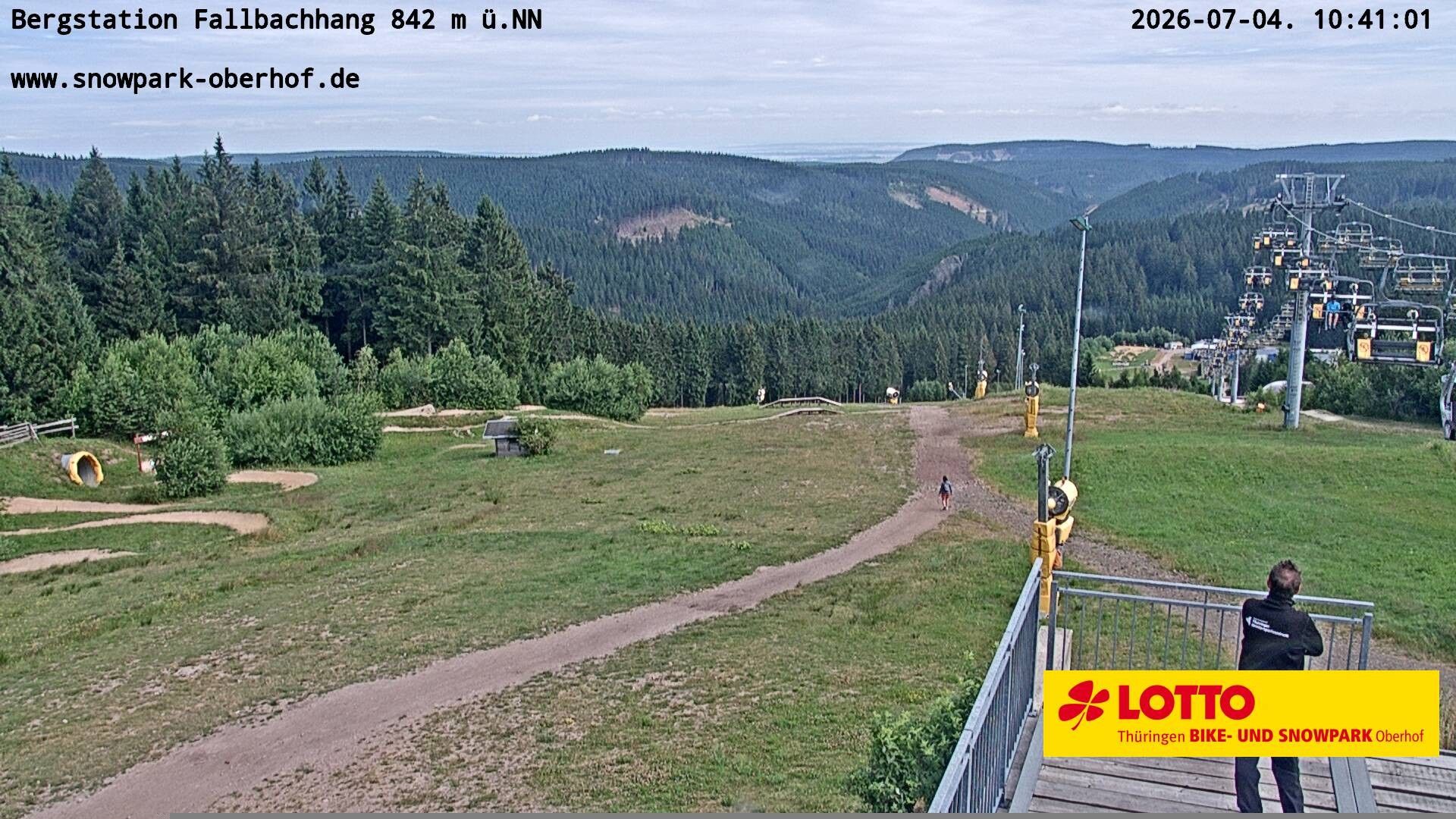 Archiv Foto Webcam Oberhof: Sessellift Fallbachhang Bergstation