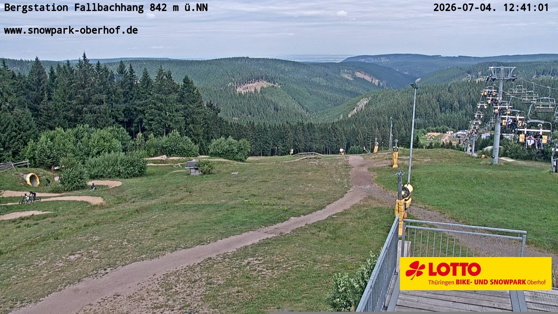 Archiv Foto Webcam Oberhof: Sessellift Fallbachhang Bergstation
