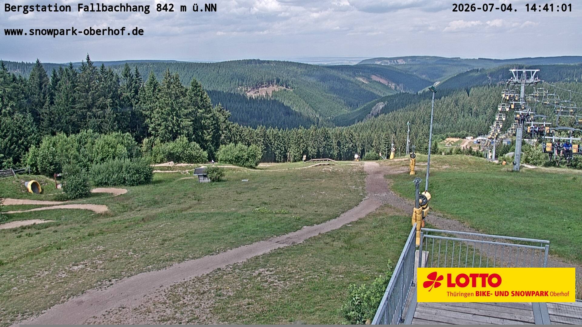 Archiv Foto Webcam Oberhof: Sessellift Fallbachhang Bergstation