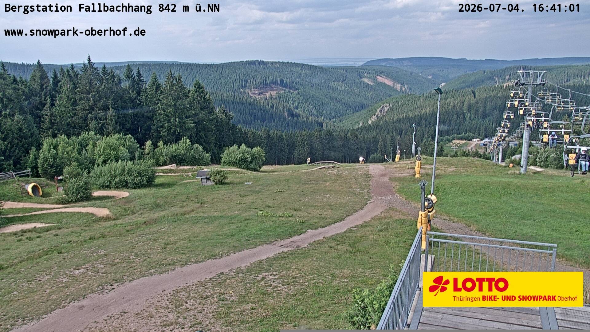 Archiv Foto Webcam Oberhof: Sessellift Fallbachhang Bergstation