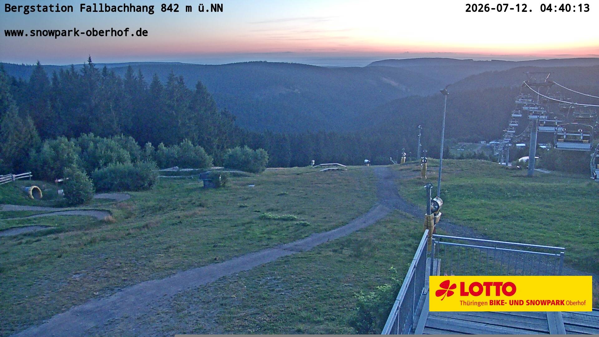 Archived image Webcam Oberhof: Chair Lift Fallbachhang