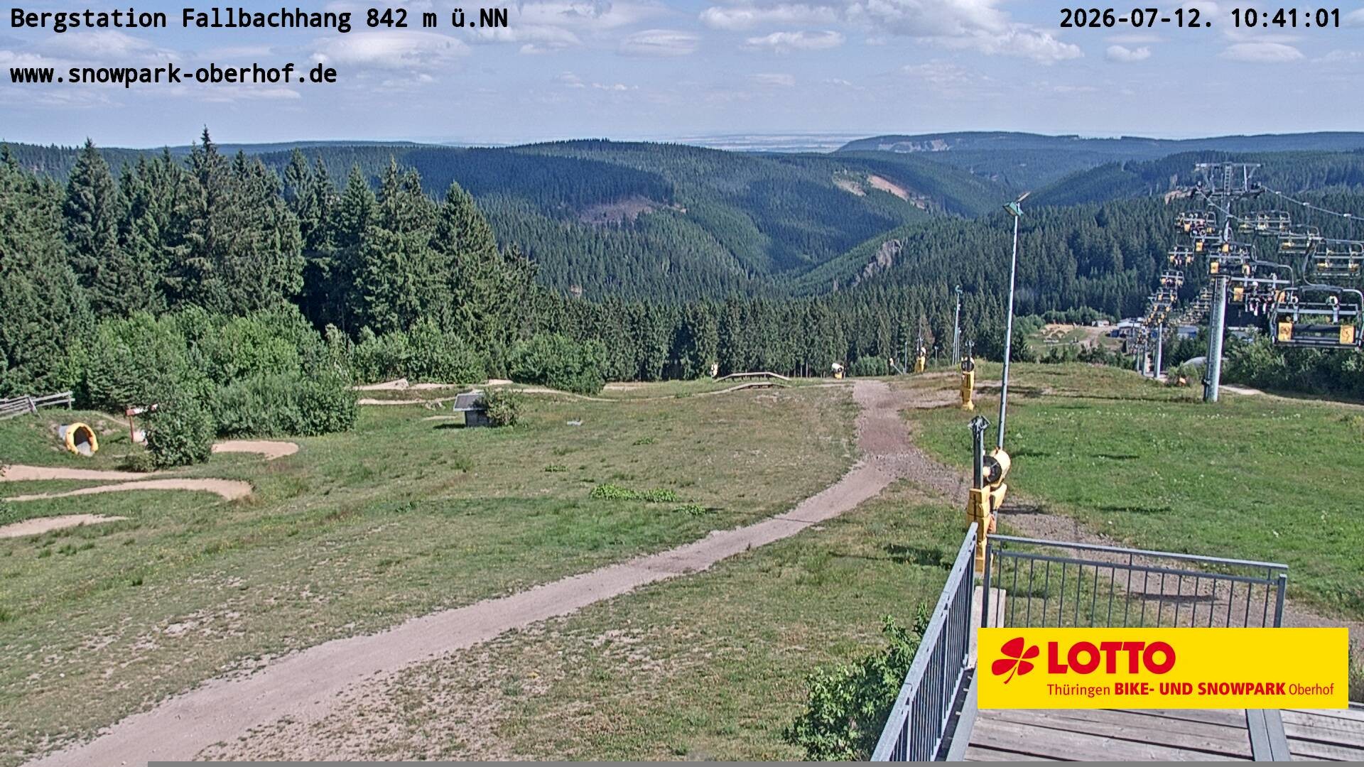 Archived image Webcam Oberhof: Chair Lift Fallbachhang