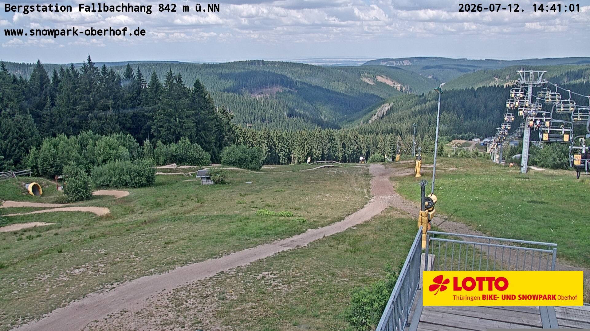 Archived image Webcam Oberhof: Chair Lift Fallbachhang