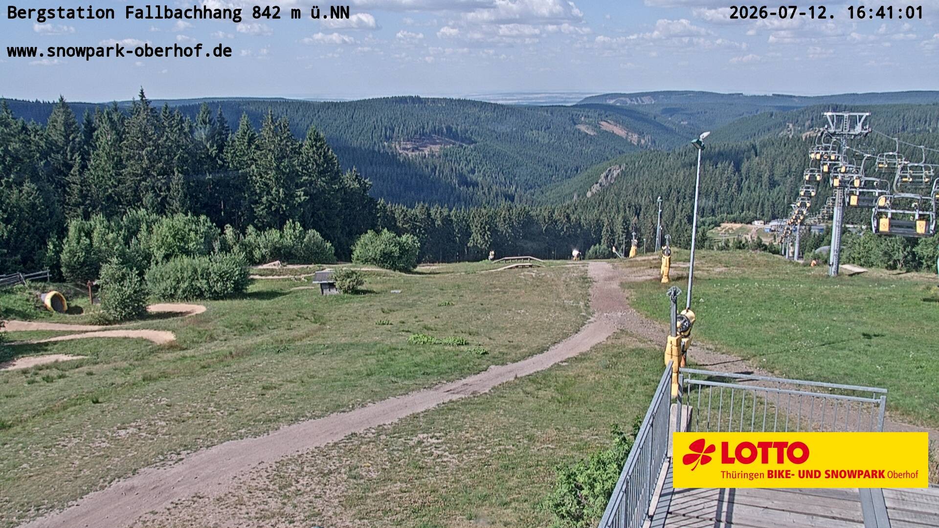 Archived image Webcam Oberhof: Chair Lift Fallbachhang