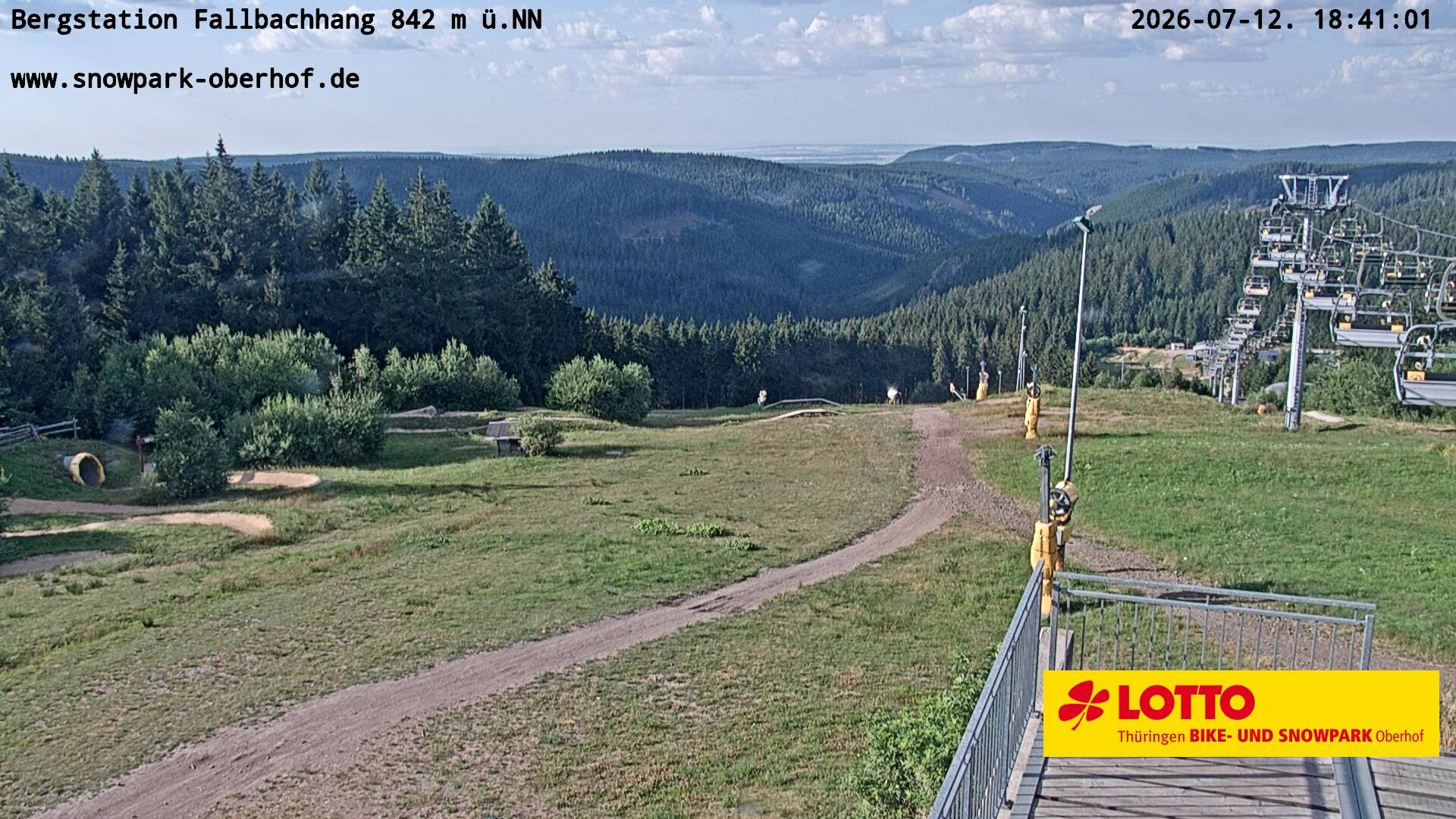 Archived image Webcam Oberhof: Chair Lift Fallbachhang