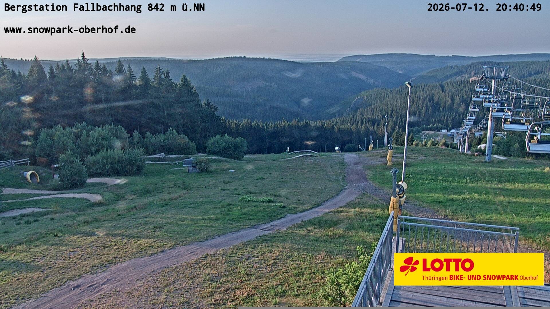 Archived image Webcam Oberhof: Chair Lift Fallbachhang