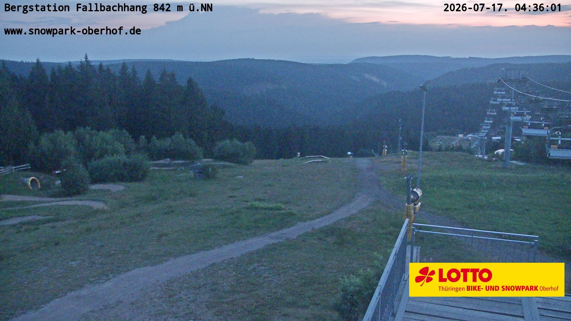 Archived image Webcam Oberhof: Chair Lift Fallbachhang