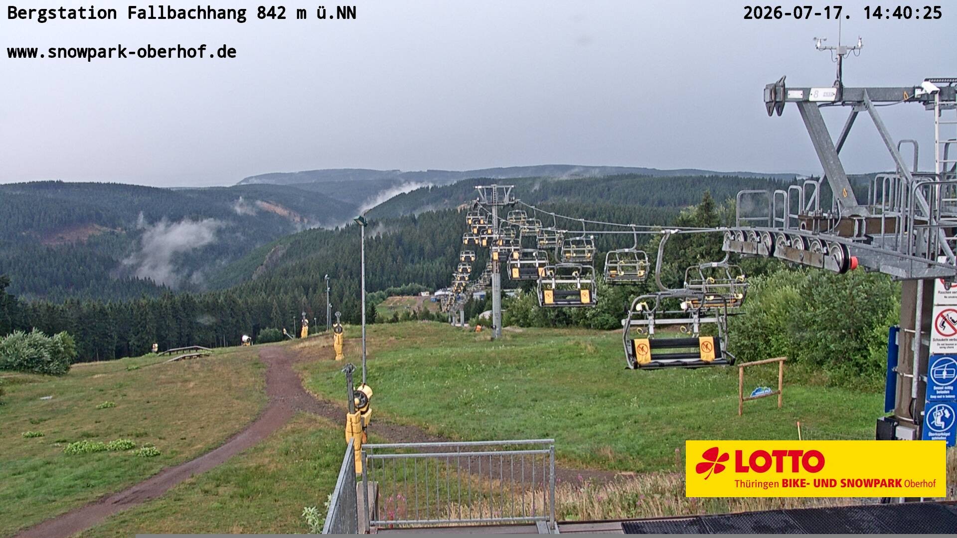Archiv Foto Webcam Oberhof: Sessellift Fallbachhang Bergstation