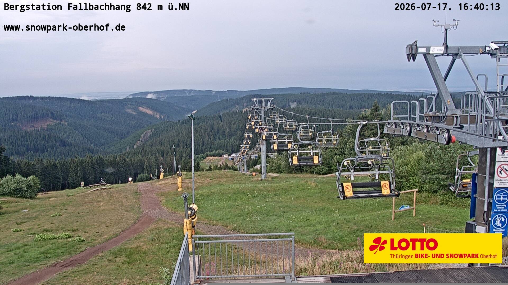 Archiv Foto Webcam Oberhof: Sessellift Fallbachhang Bergstation