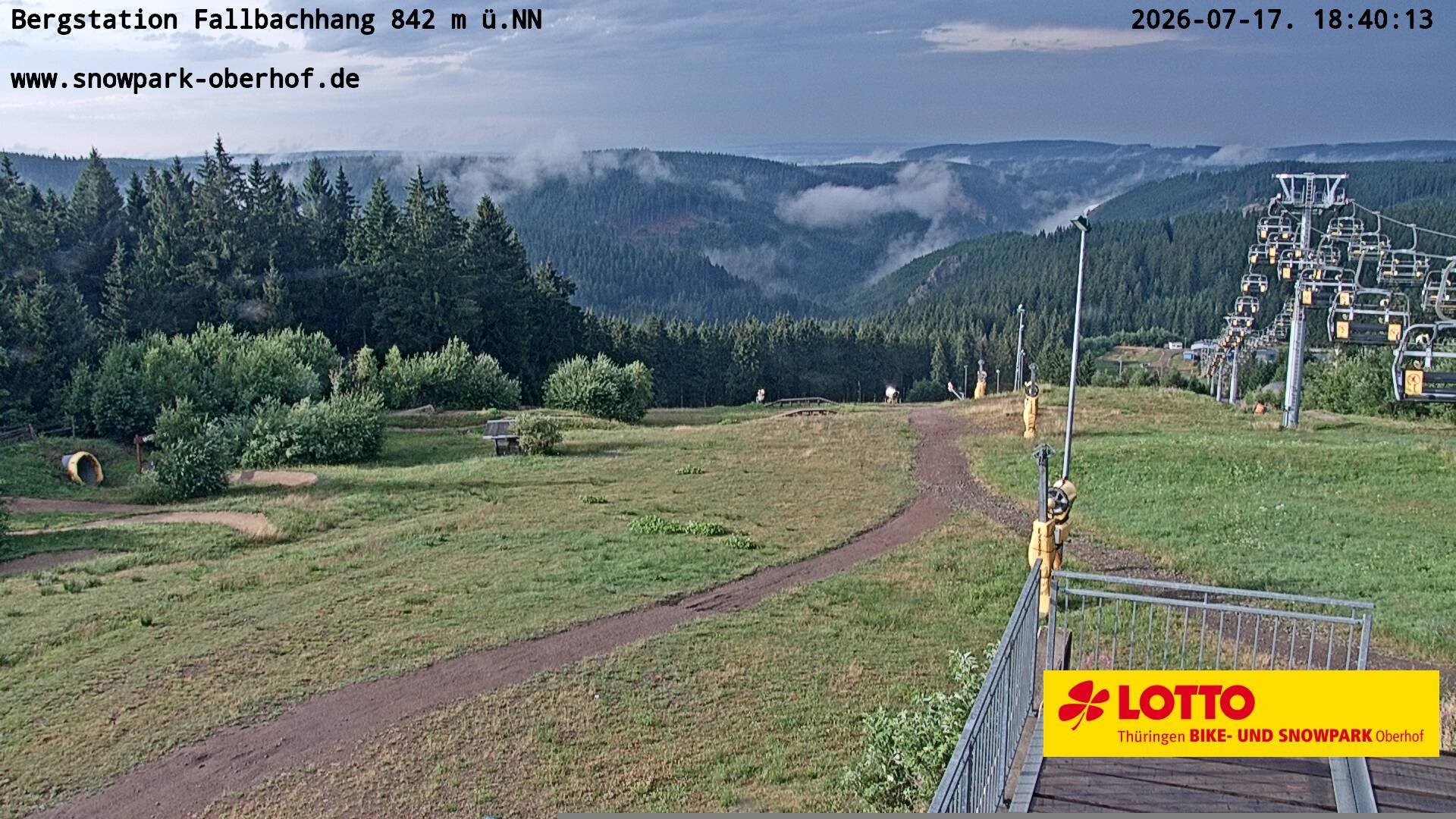 Archiv Foto Webcam Oberhof: Sessellift Fallbachhang Bergstation