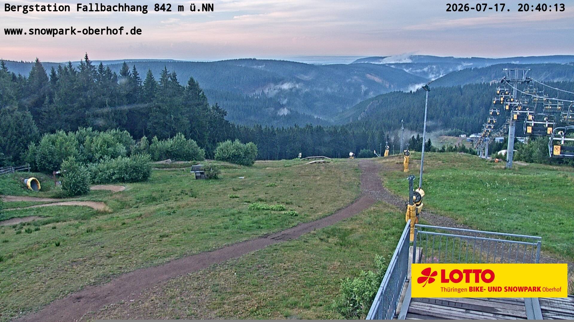 Archiv Foto Webcam Oberhof: Sessellift Fallbachhang Bergstation