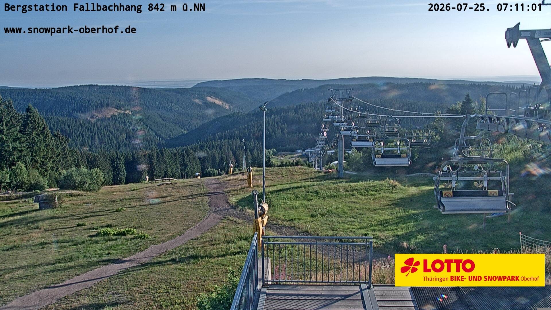 Archiv Foto Webcam Oberhof: Sessellift Fallbachhang Bergstation