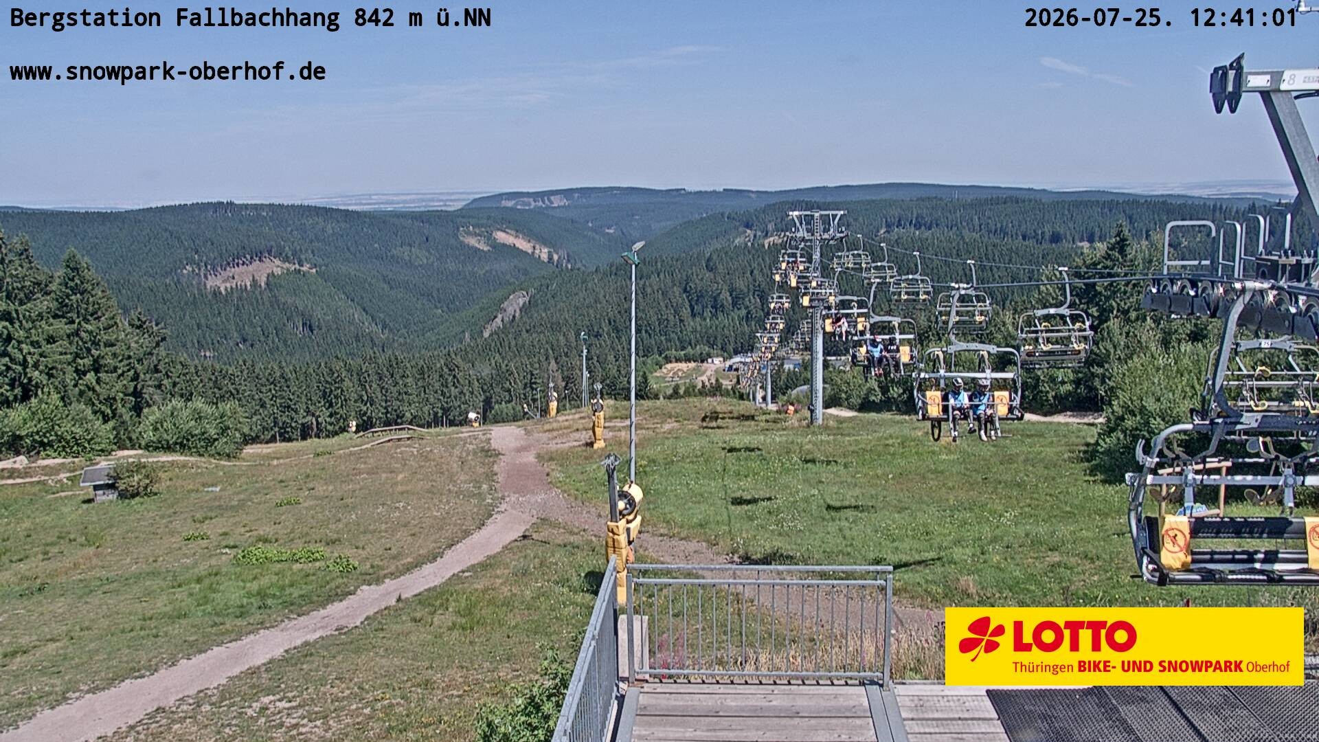 Archiv Foto Webcam Oberhof: Sessellift Fallbachhang Bergstation