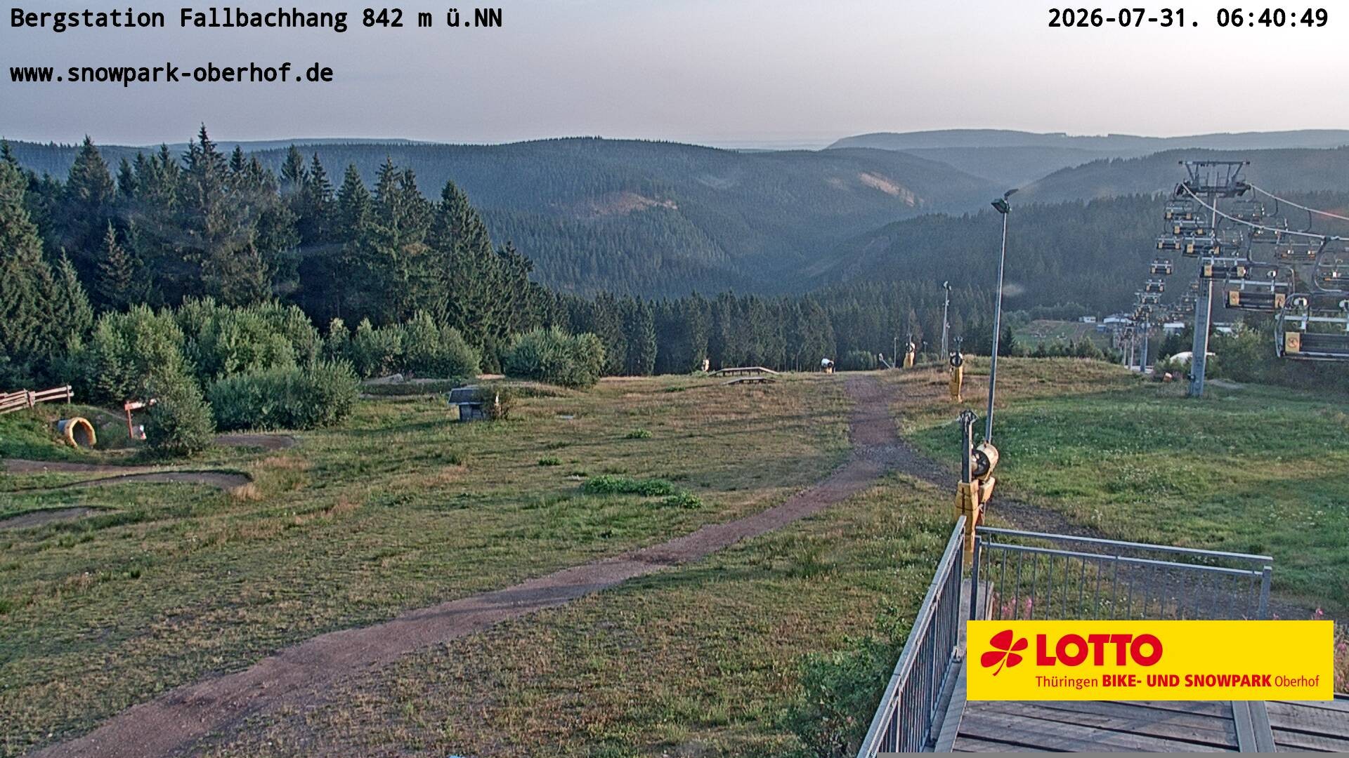 Archiv Foto Webcam Oberhof: Sessellift Fallbachhang Bergstation