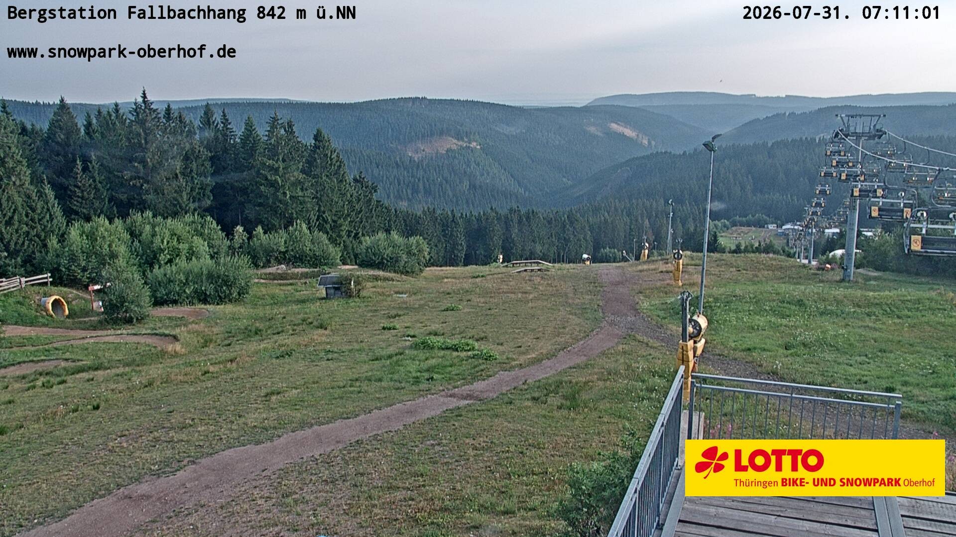 Archiv Foto Webcam Oberhof: Sessellift Fallbachhang Bergstation