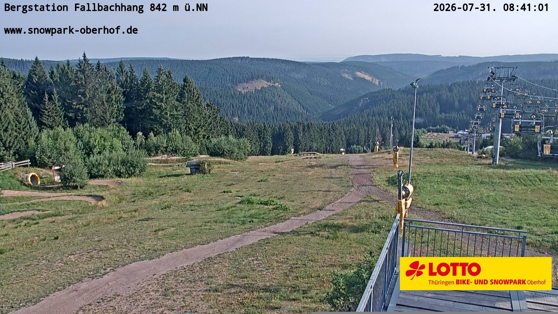 Archiv Foto Webcam Oberhof: Sessellift Fallbachhang Bergstation