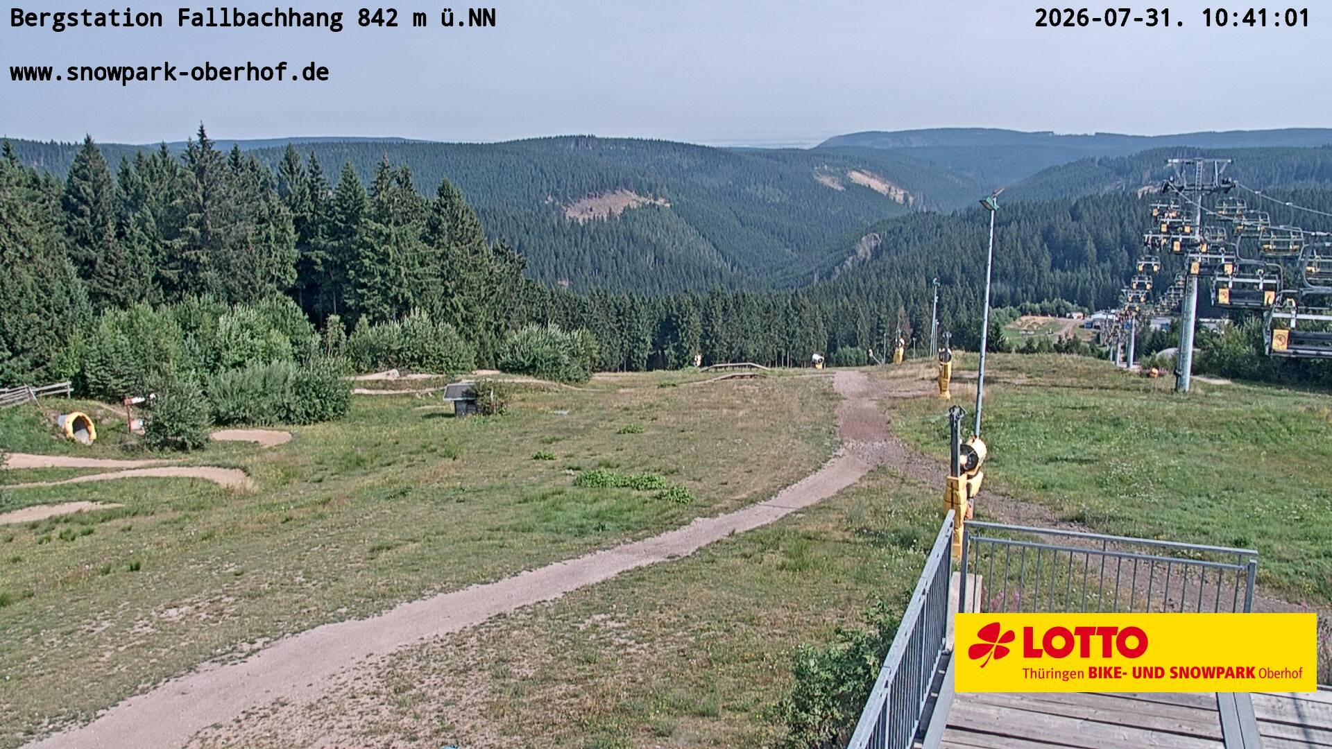 Archiv Foto Webcam Oberhof: Sessellift Fallbachhang Bergstation