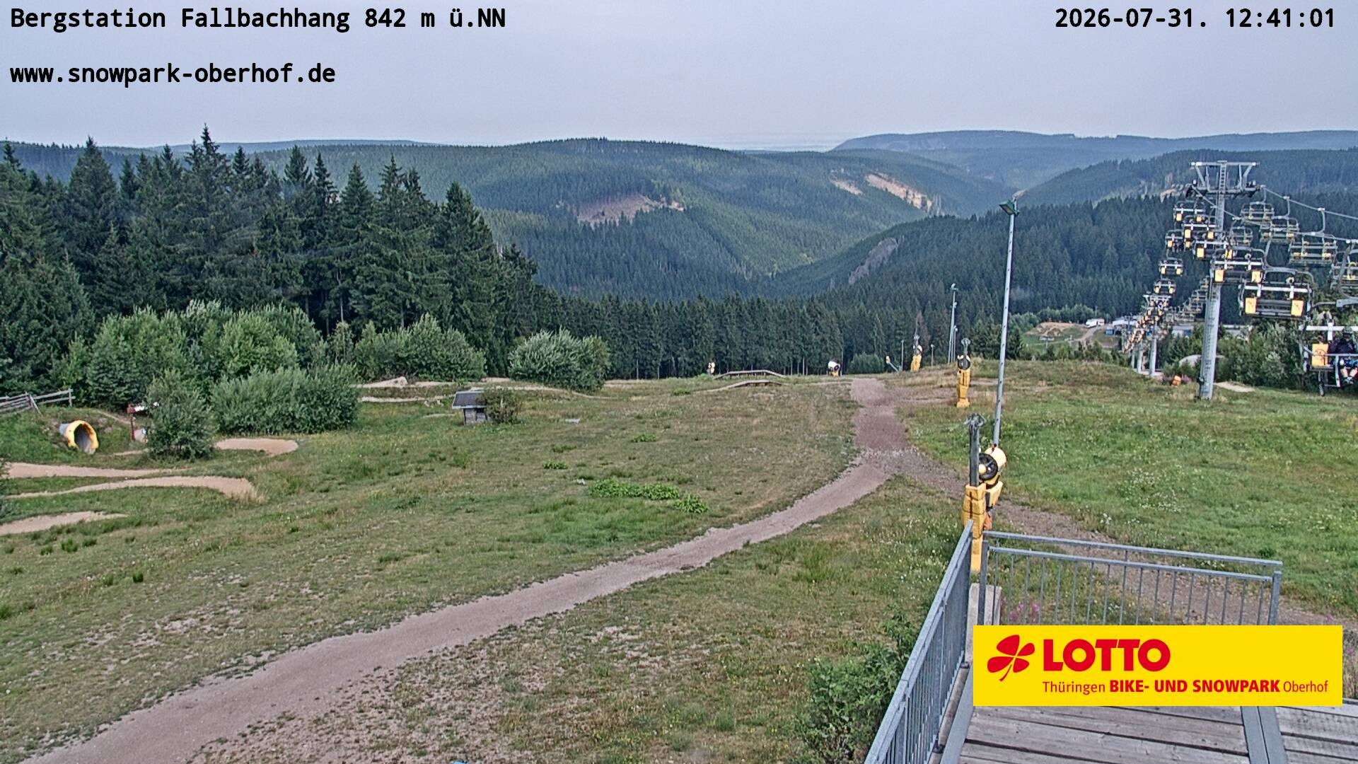 Archiv Foto Webcam Oberhof: Sessellift Fallbachhang Bergstation