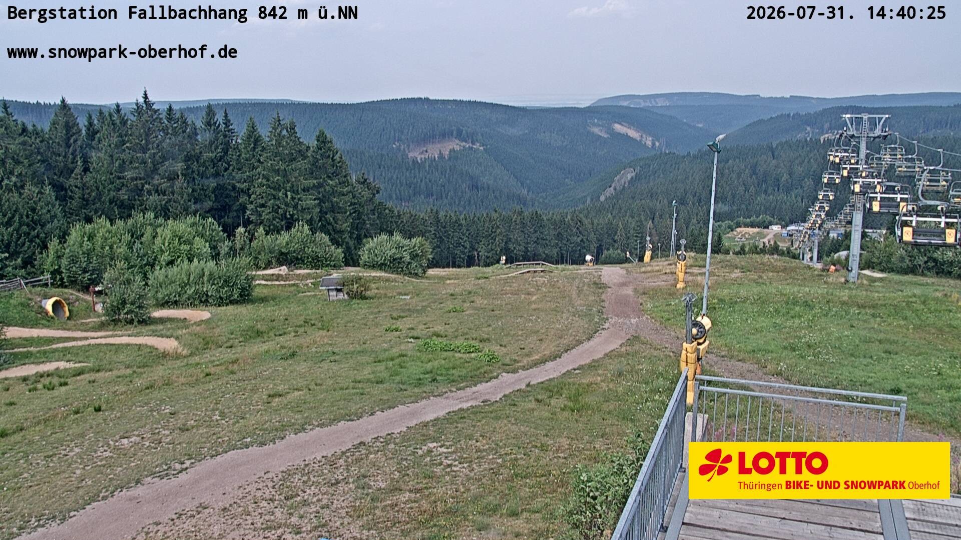 Archiv Foto Webcam Oberhof: Sessellift Fallbachhang Bergstation