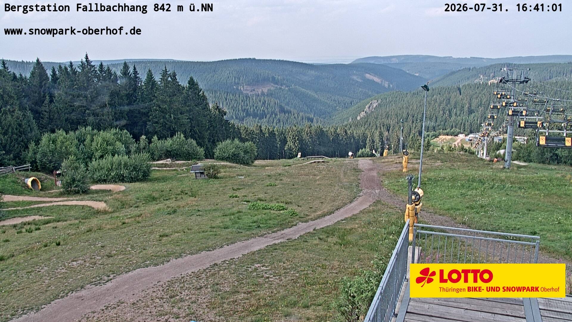 Archiv Foto Webcam Oberhof: Sessellift Fallbachhang Bergstation