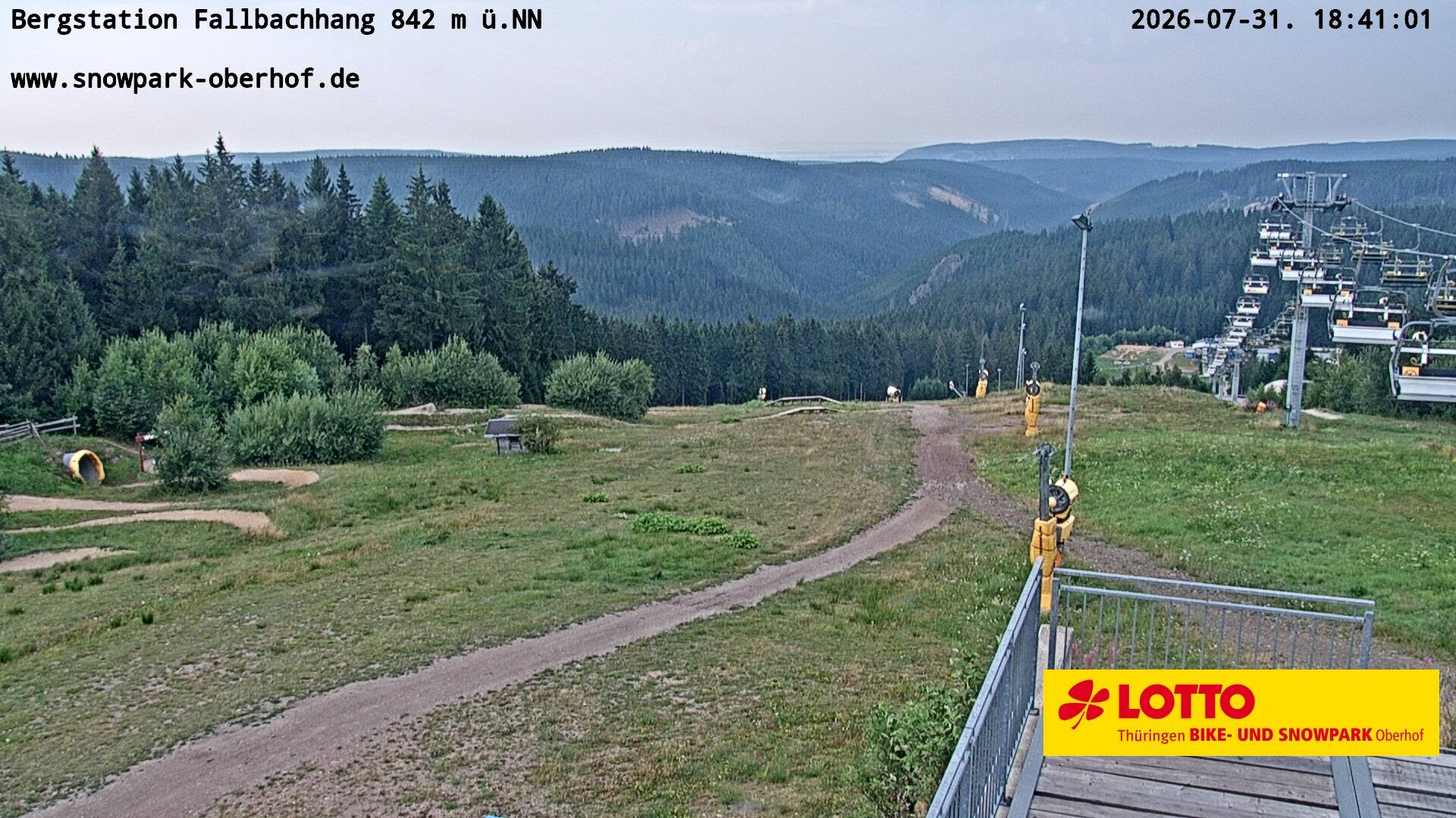 Archiv Foto Webcam Oberhof: Sessellift Fallbachhang Bergstation