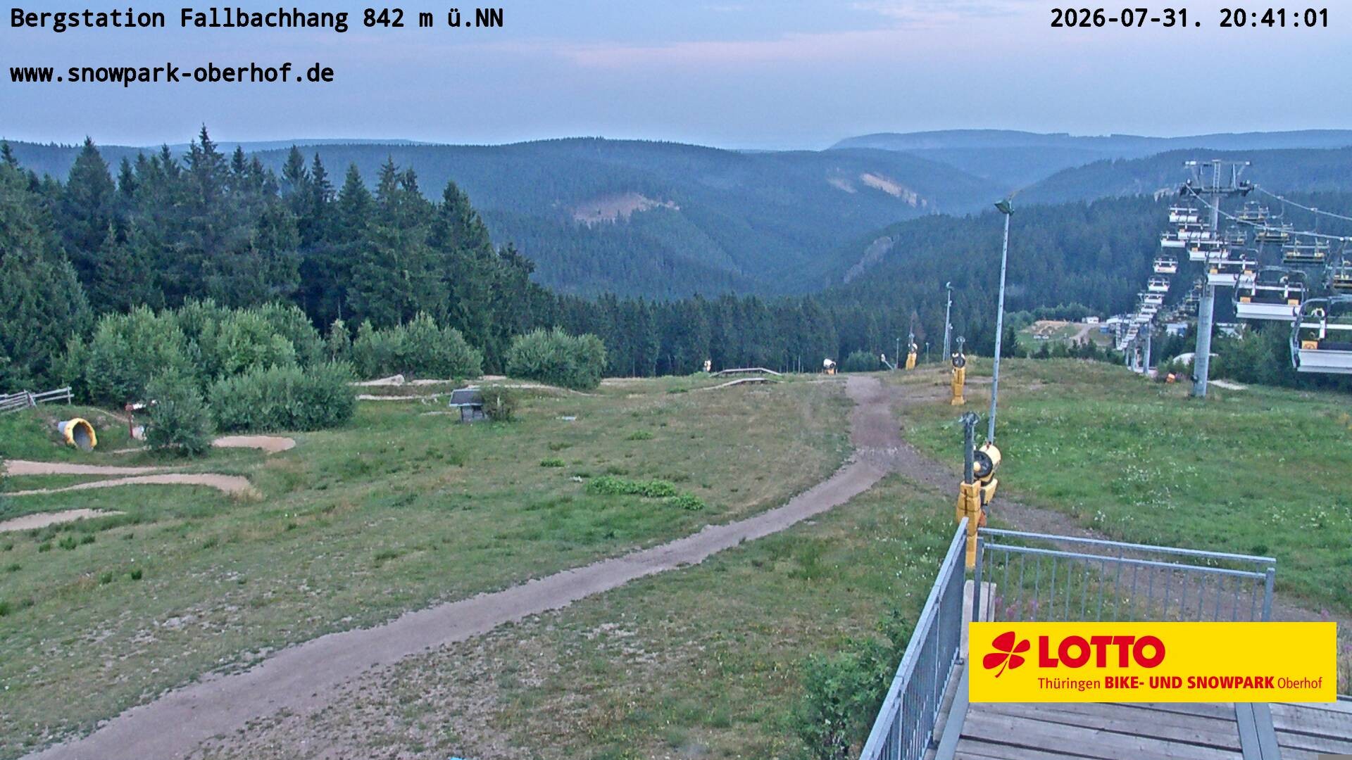 Archiv Foto Webcam Oberhof: Sessellift Fallbachhang Bergstation