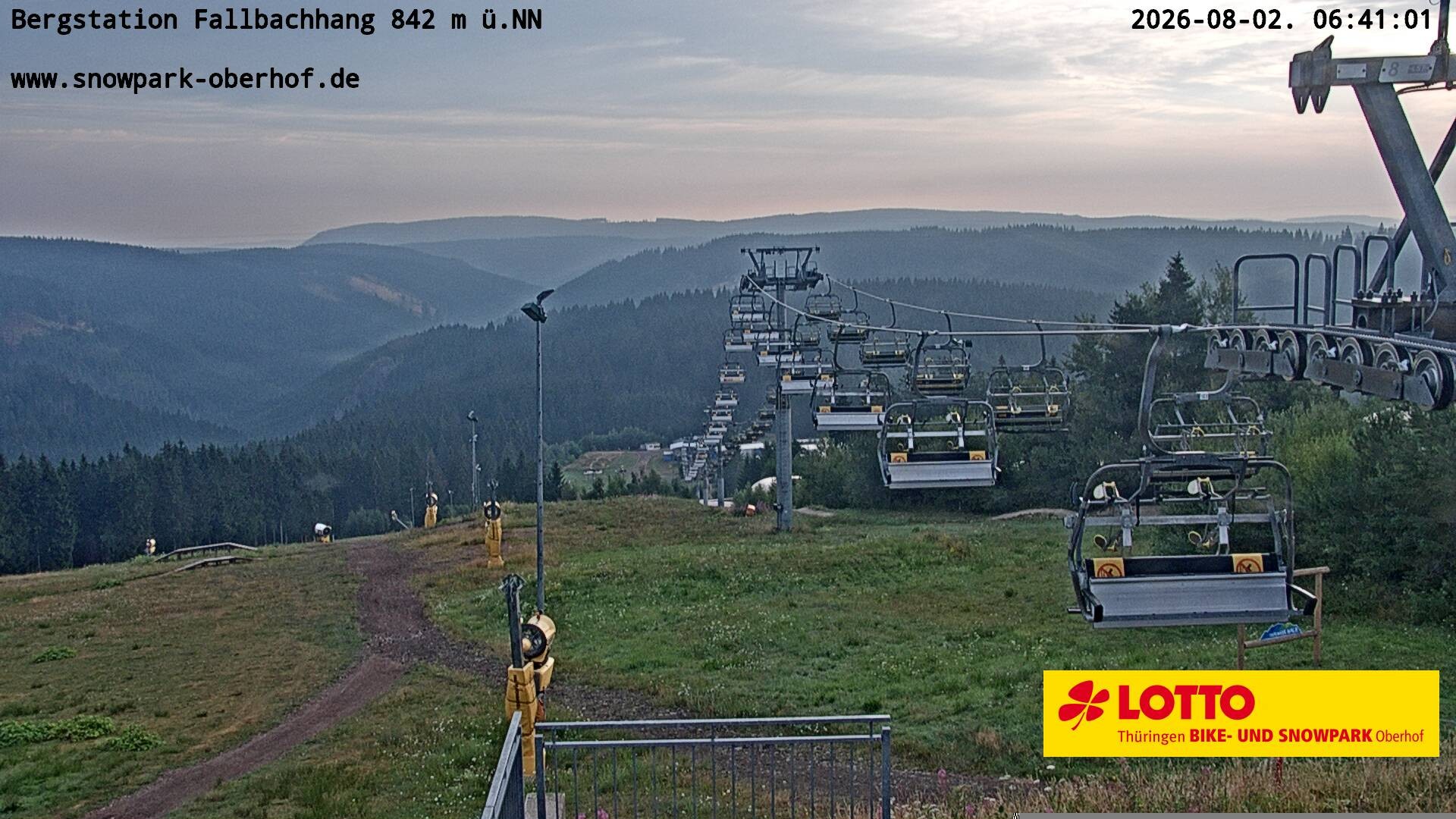 Archiv Foto Webcam Oberhof: Sessellift Fallbachhang Bergstation