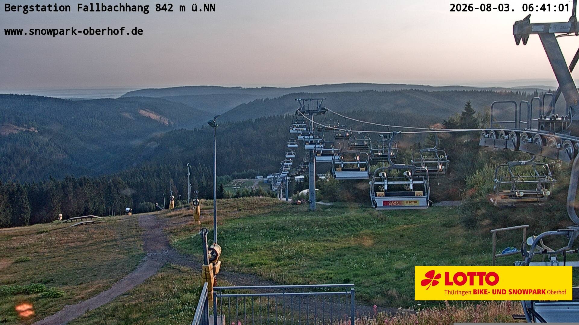 Archived image Webcam Oberhof: Chair Lift Fallbachhang