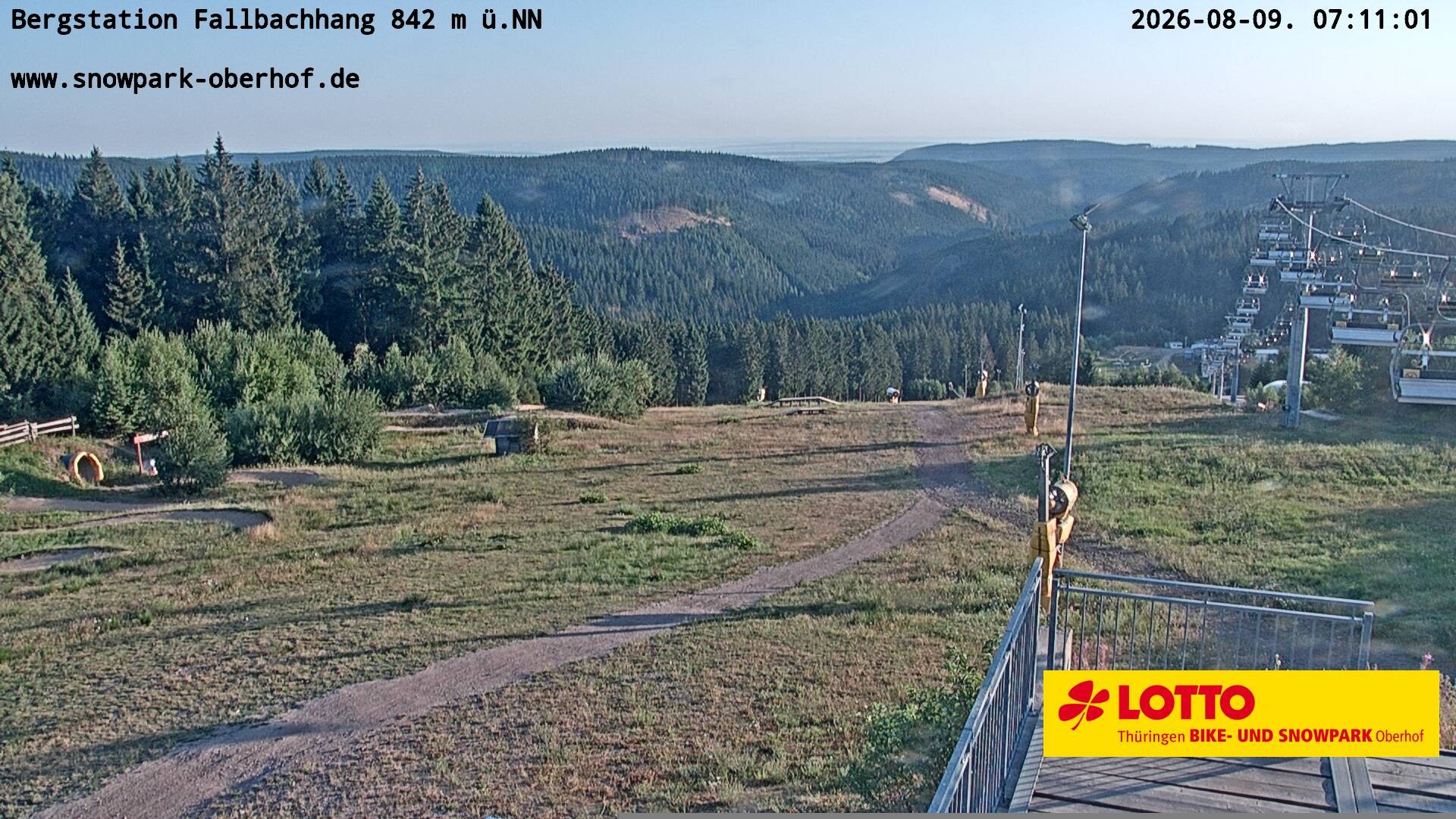 Archiv Foto Webcam Oberhof: Sessellift Fallbachhang Bergstation
