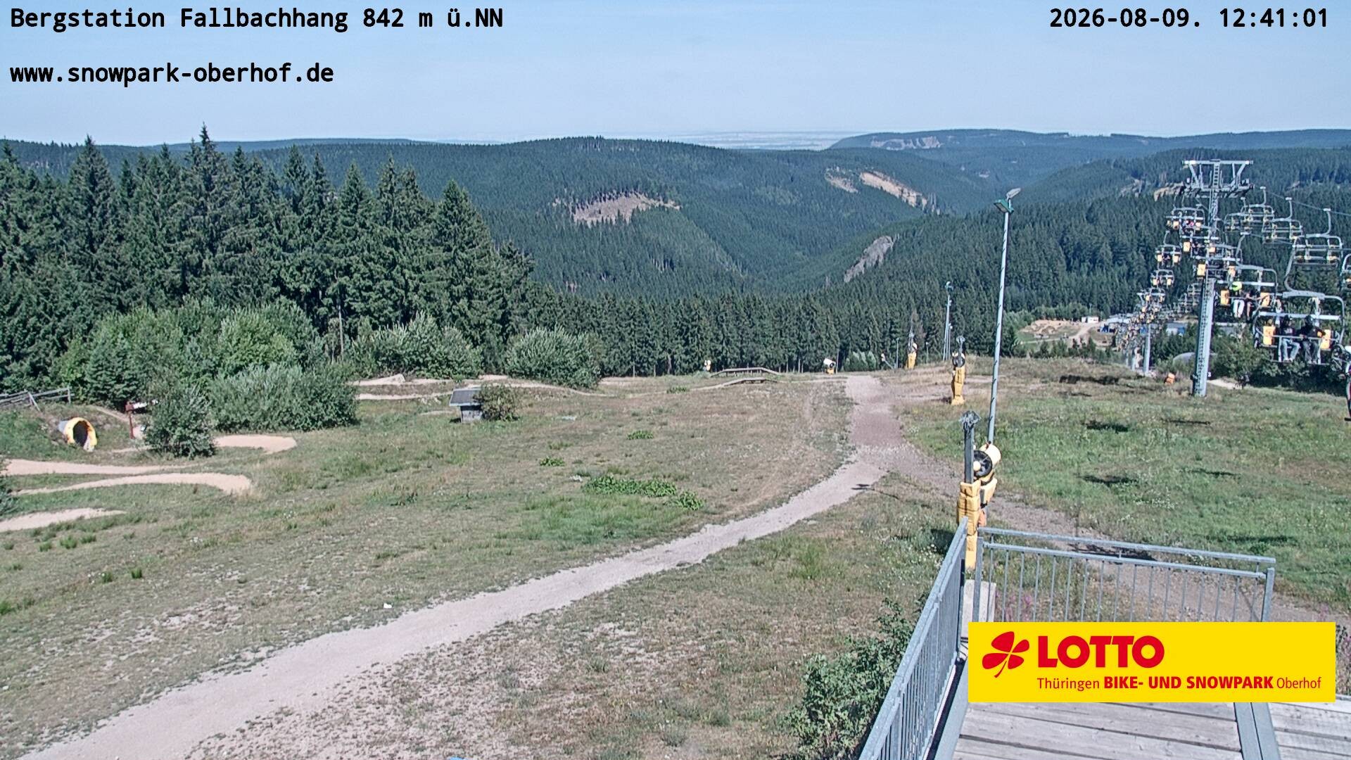 Archiv Foto Webcam Oberhof: Sessellift Fallbachhang Bergstation