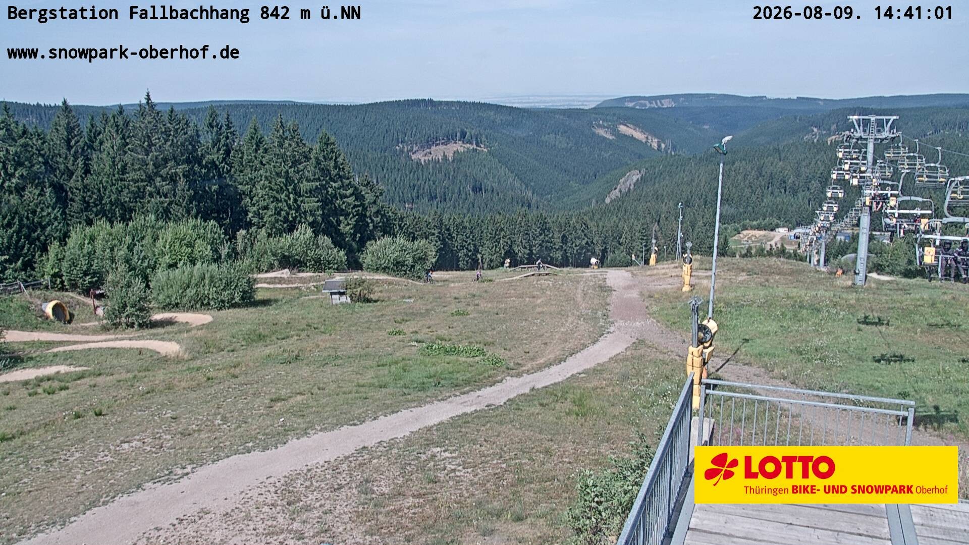 Archiv Foto Webcam Oberhof: Sessellift Fallbachhang Bergstation