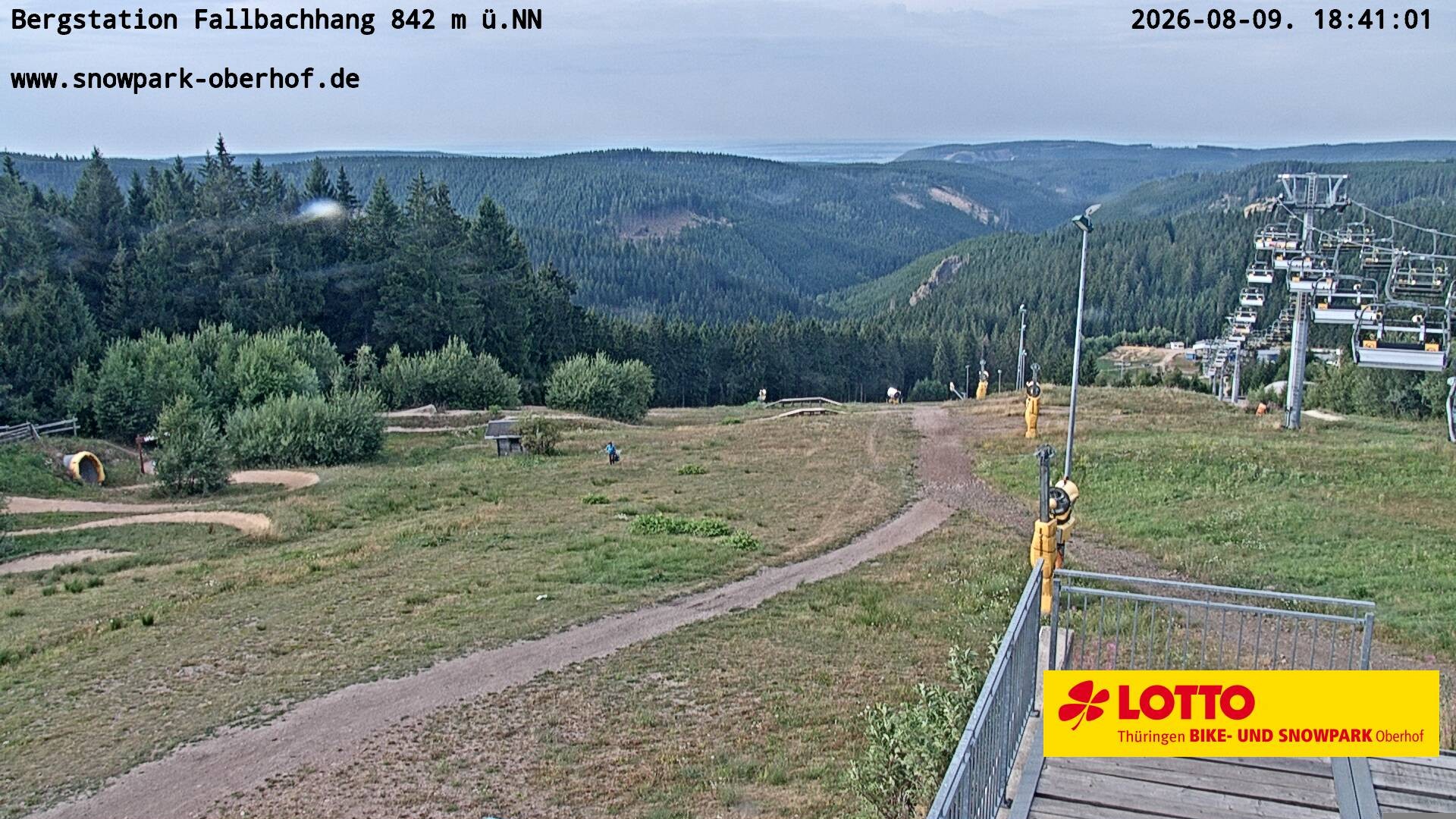 Archiv Foto Webcam Oberhof: Sessellift Fallbachhang Bergstation