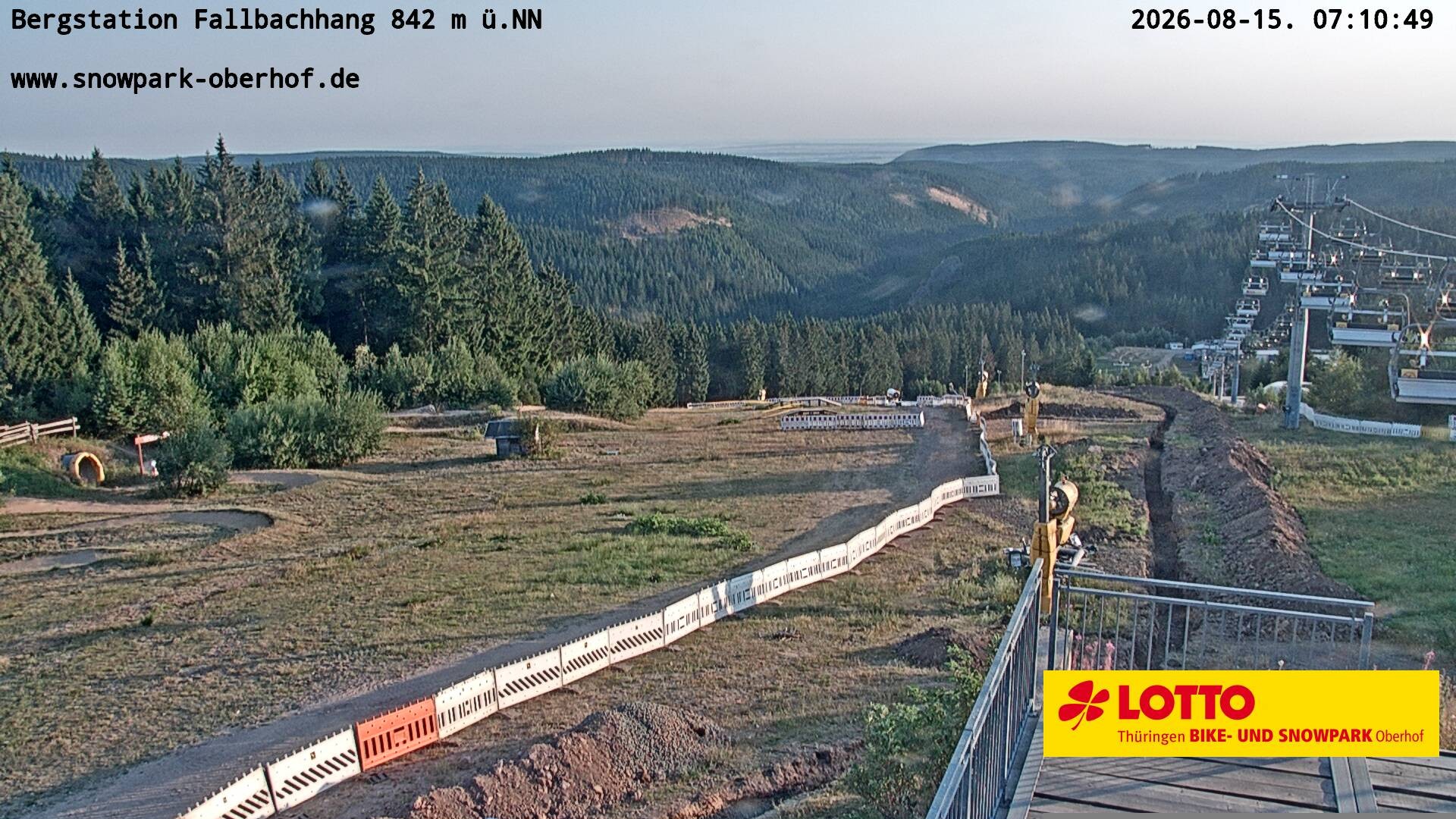 Archiv Foto Webcam Oberhof: Sessellift Fallbachhang Bergstation
