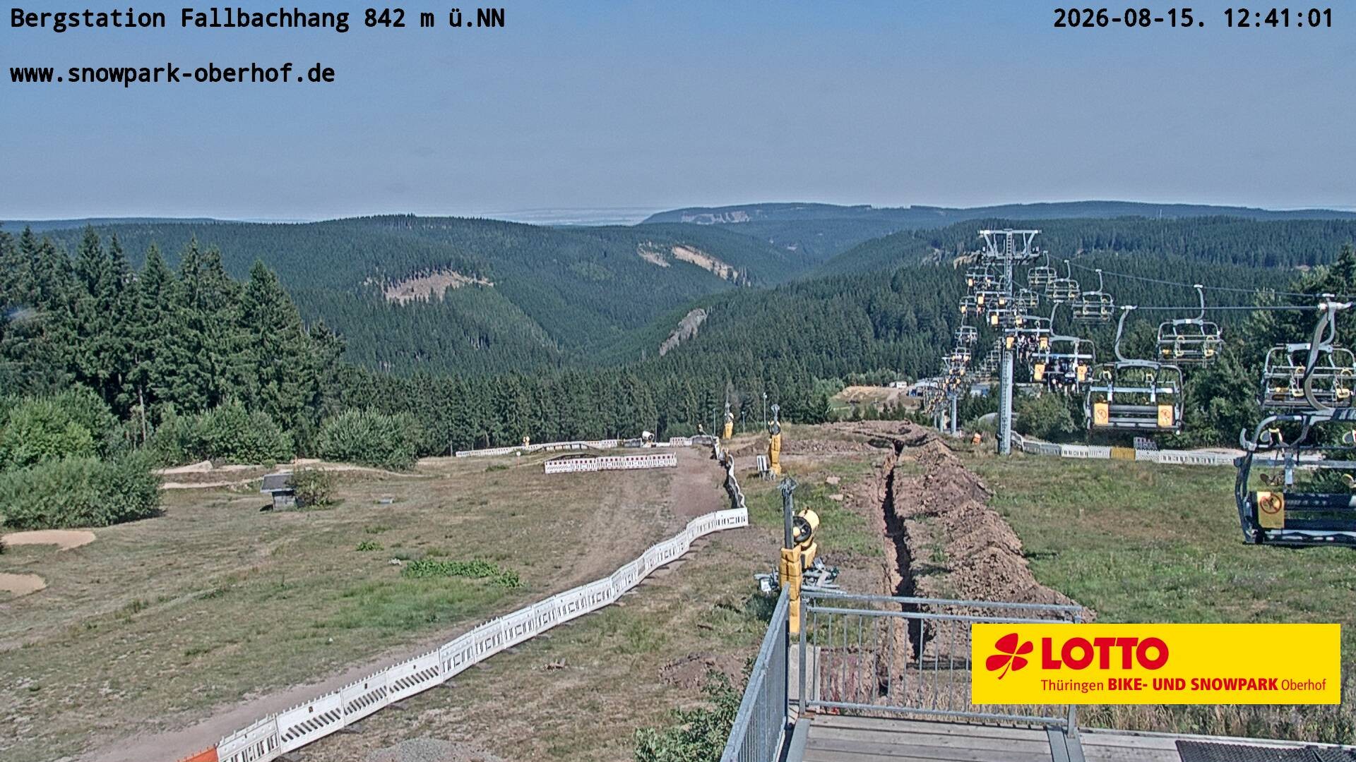 Archiv Foto Webcam Oberhof: Sessellift Fallbachhang Bergstation