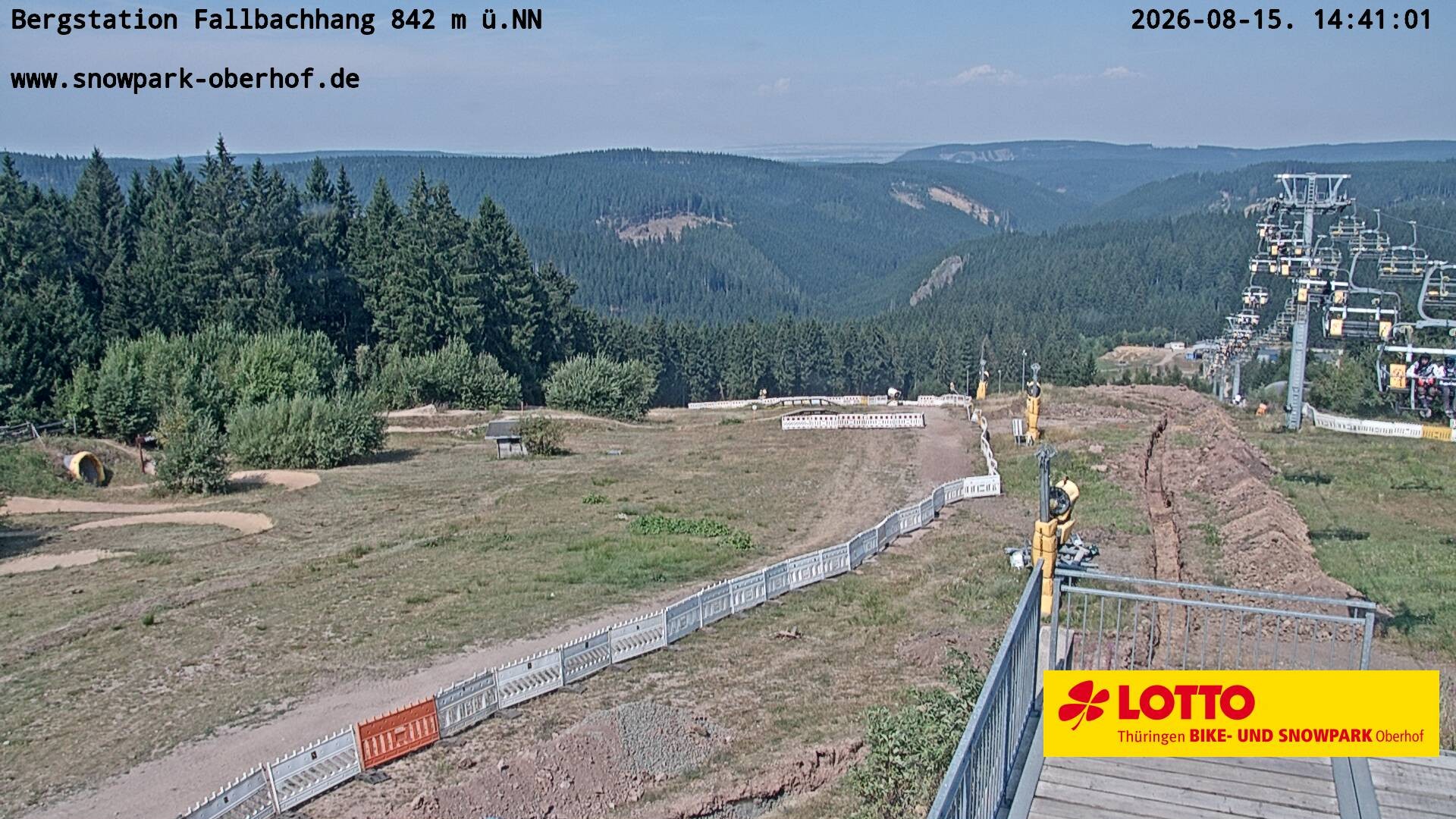 Archiv Foto Webcam Oberhof: Sessellift Fallbachhang Bergstation