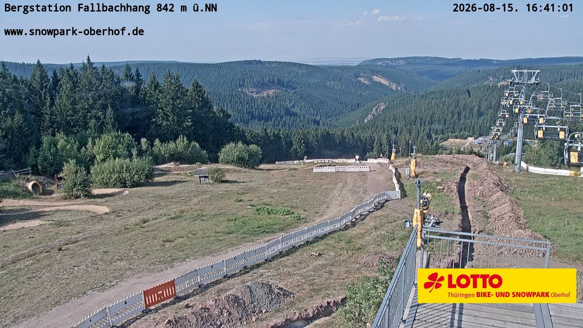 Archiv Foto Webcam Oberhof: Sessellift Fallbachhang Bergstation