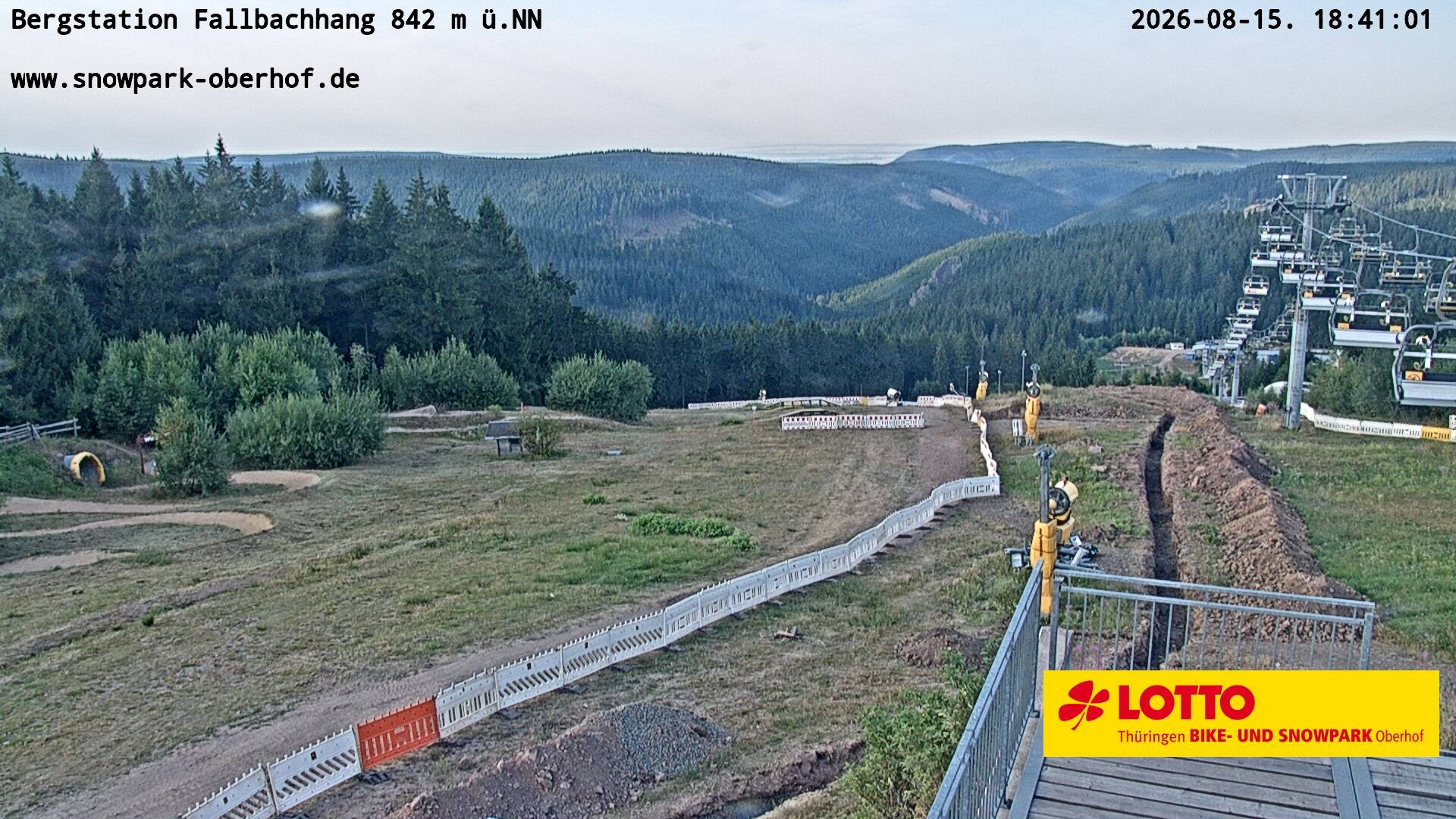 Archiv Foto Webcam Oberhof: Sessellift Fallbachhang Bergstation