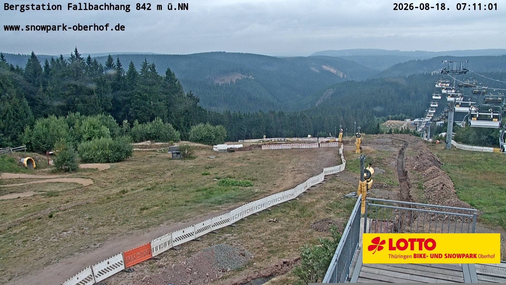 Archiv Foto Webcam Oberhof: Sessellift Fallbachhang Bergstation