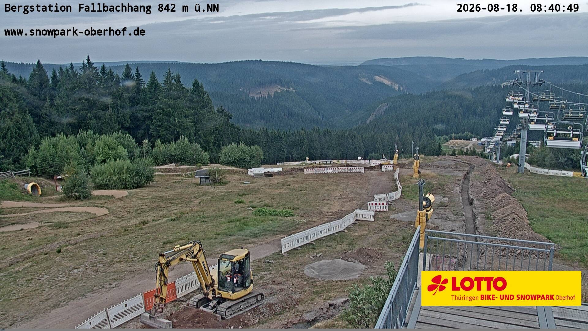 Archiv Foto Webcam Oberhof: Sessellift Fallbachhang Bergstation