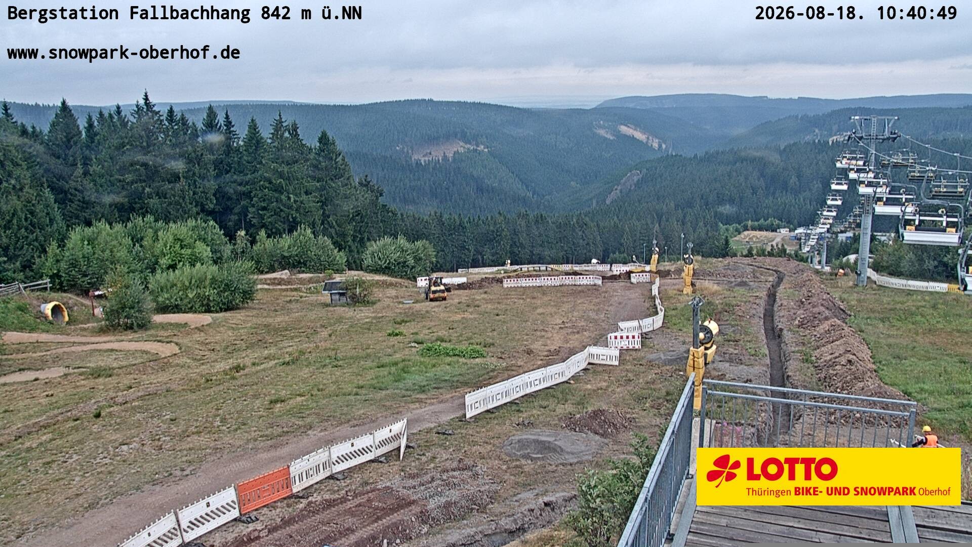 Archiv Foto Webcam Oberhof: Sessellift Fallbachhang Bergstation