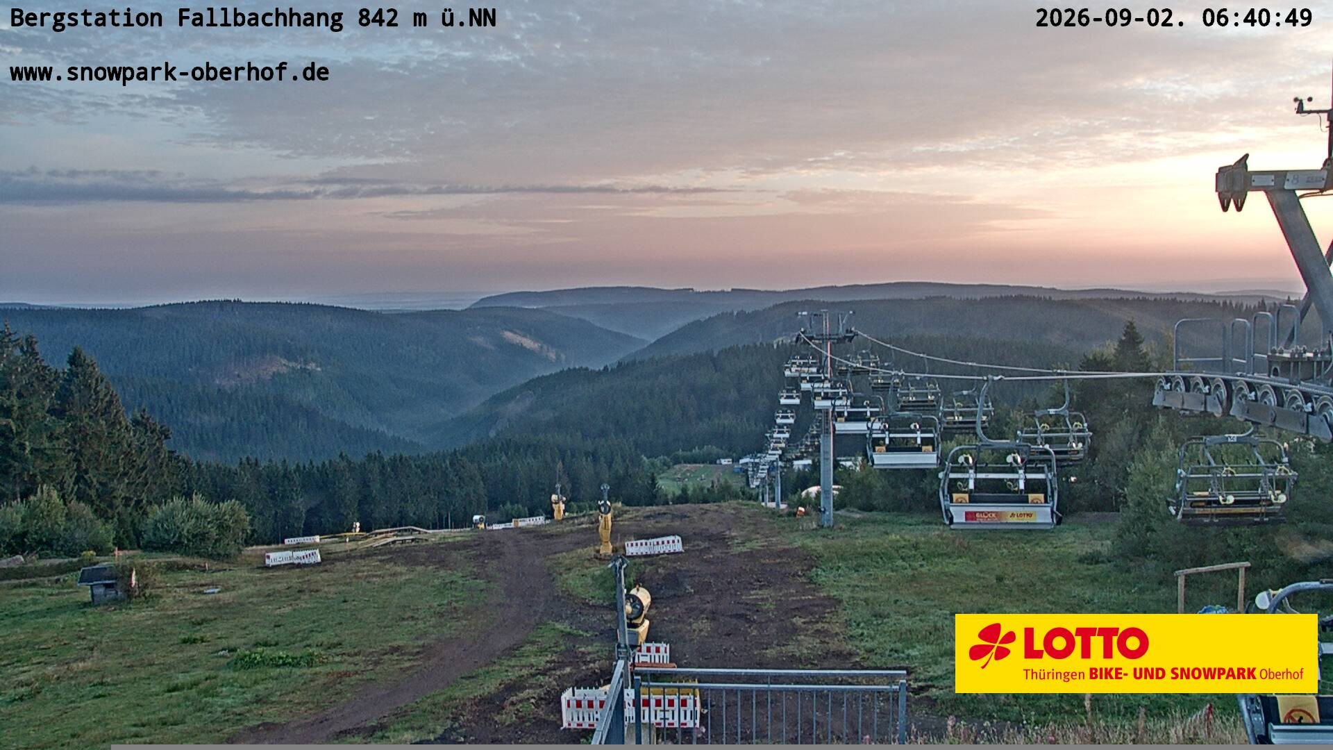 Archiv Foto Webcam Oberhof: Sessellift Fallbachhang Bergstation