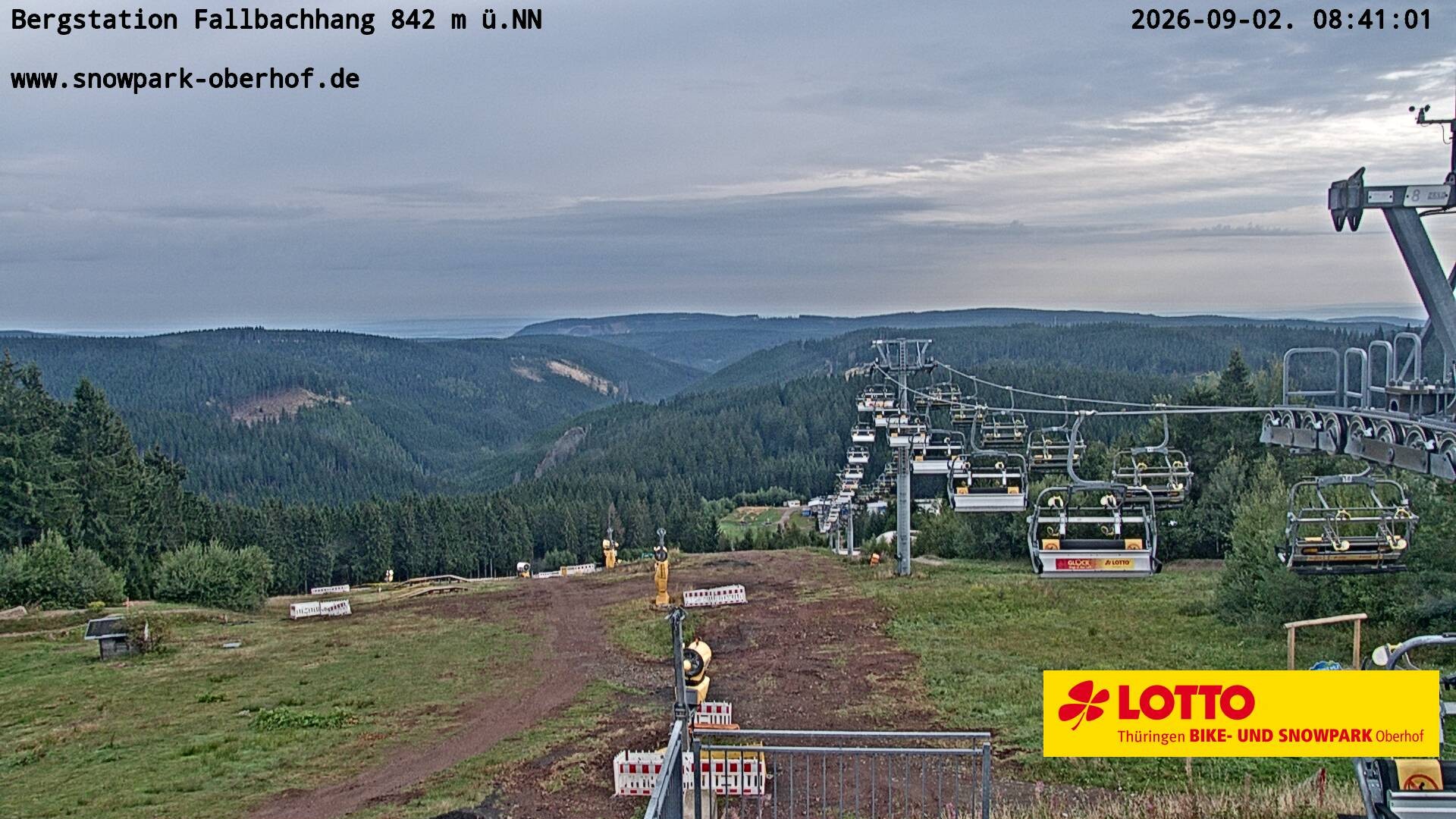 Archiv Foto Webcam Oberhof: Sessellift Fallbachhang Bergstation