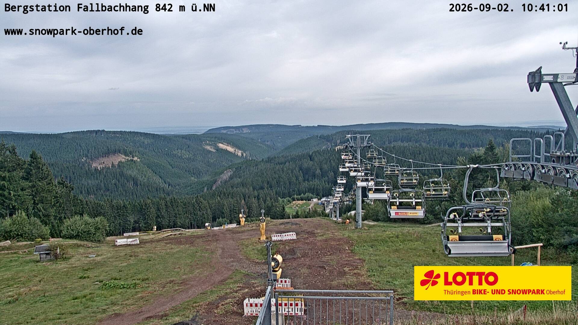 Archiv Foto Webcam Oberhof: Sessellift Fallbachhang Bergstation