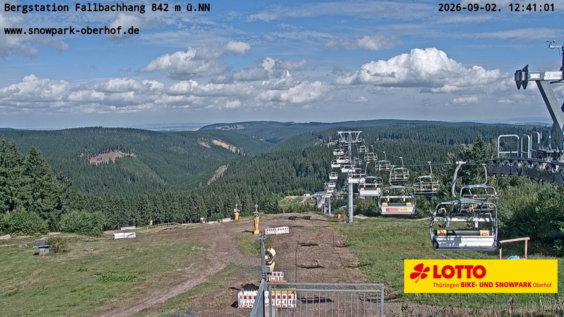 Archiv Foto Webcam Oberhof: Sessellift Fallbachhang Bergstation