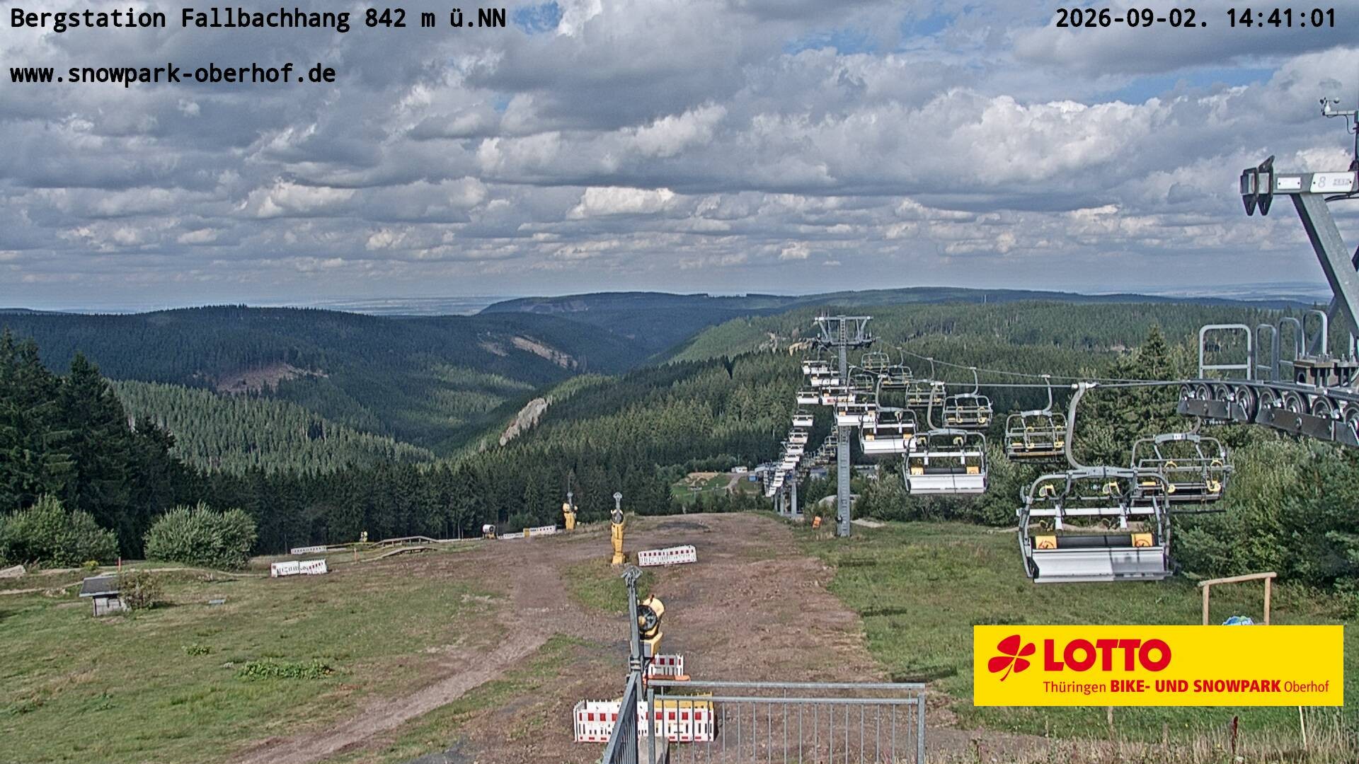 Archiv Foto Webcam Oberhof: Sessellift Fallbachhang Bergstation