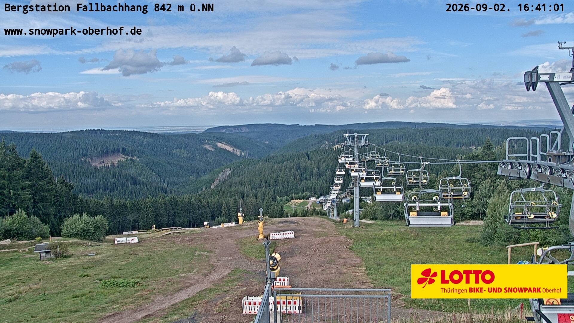Archiv Foto Webcam Oberhof: Sessellift Fallbachhang Bergstation