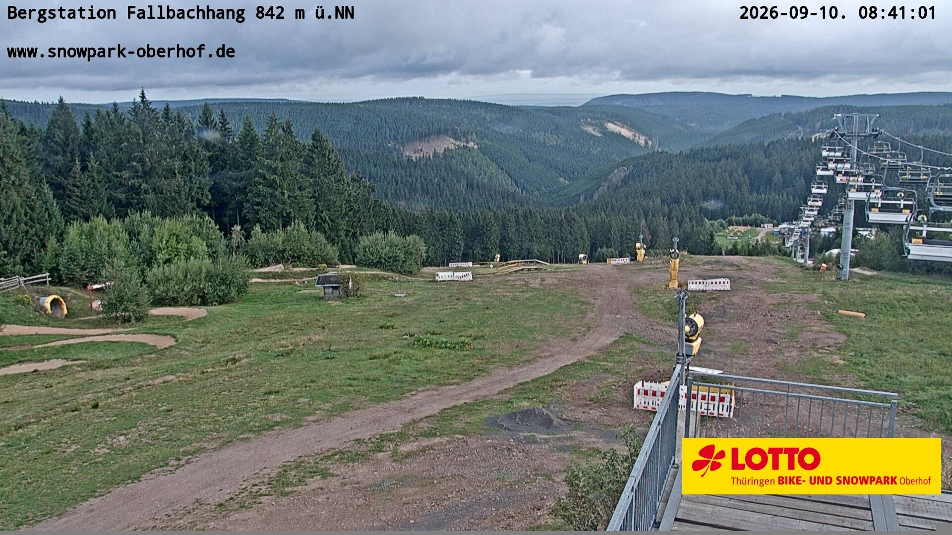 Archived image Webcam Oberhof: Chair Lift Fallbachhang