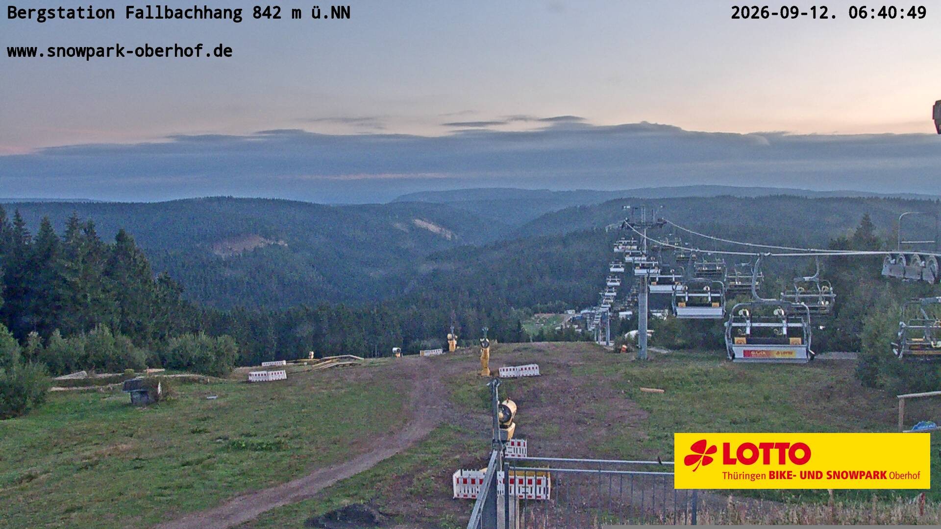 Archived image Webcam Oberhof: Chair Lift Fallbachhang